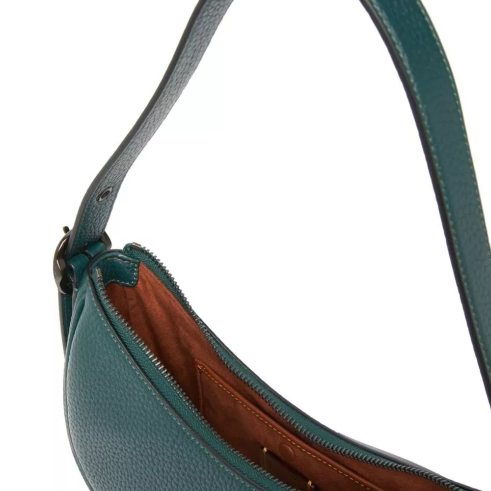 COACH Luna Crescent Shoulder Bag in Forest Green - Soft Pebble Leather - Picture 3 of 13